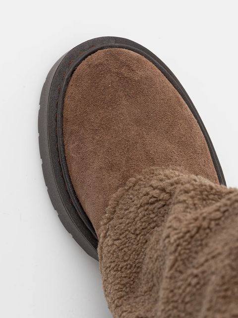 Steve Madden kozaki Godiva damskie kolor beżowy na płaskim obcasie 11003413