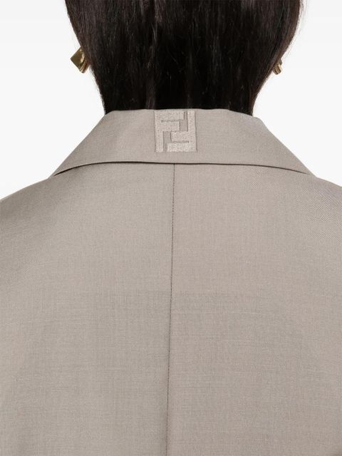 FENDI embroidered-logo mohair-wool waistcoat - Brown - zdjęcie produktu nr 2