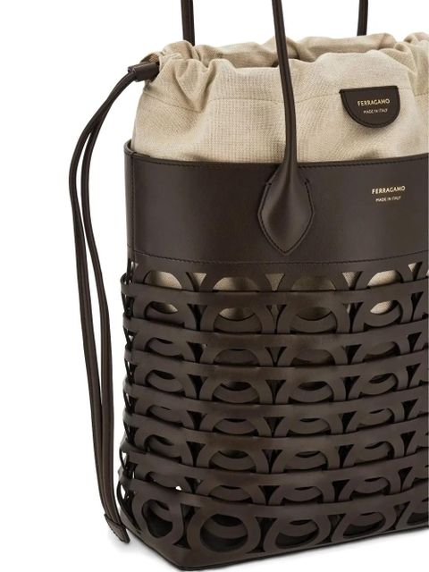 Ferragamo small Gancini tote bag - Brown