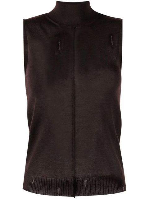 AMIRI high neck cashmere vest - Brown - zdjęcie produktu nr 1