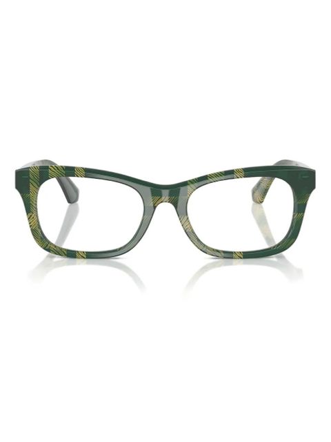 Burberry Eyewear checked square-frame glasses - Green - zdjęcie produktu nr 2