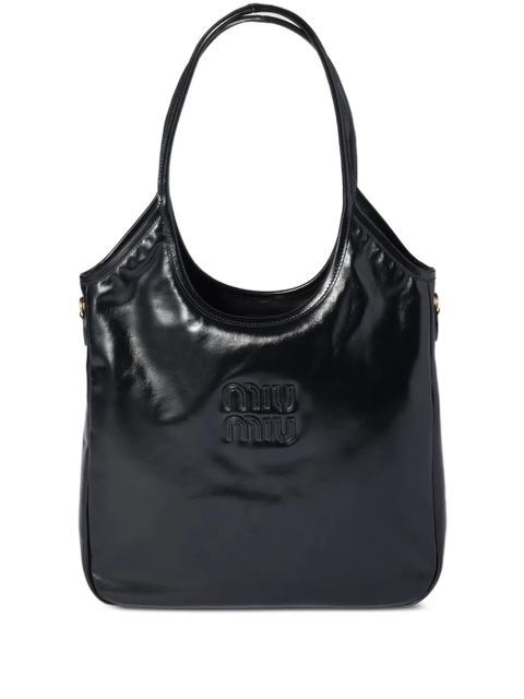 Miu Miu Ivy leather tote bag - Black - zdjęcie produktu nr 1