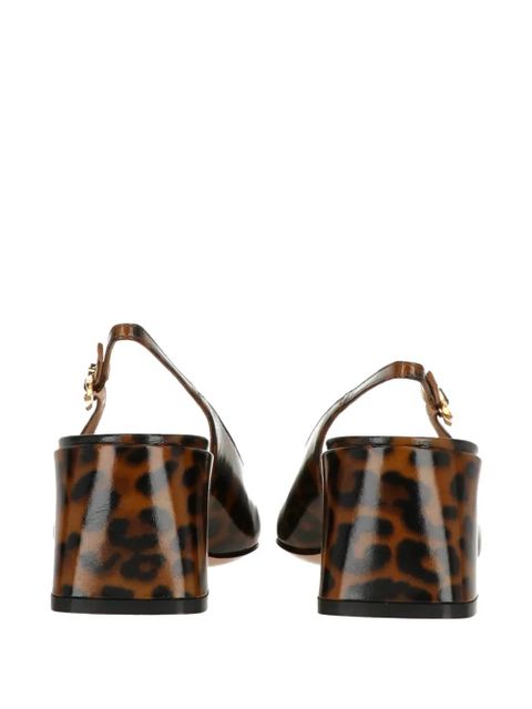 Gianvito Rossi animal-print slingback-strap pumps - Brown