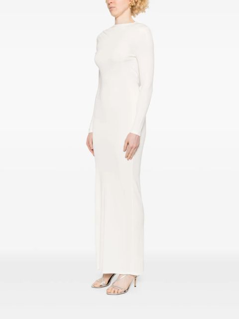 Self-Portrait gathered jersey maxi dress - White