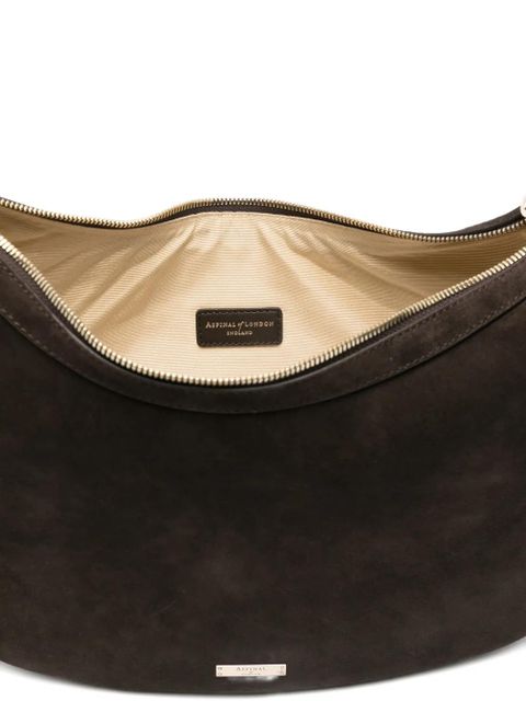 Aspinal Of London crescent slouchy satchel - Brown