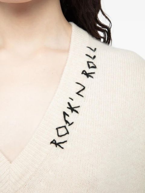 Zadig&Voltaire Mikyz embroidered merino jumper - White