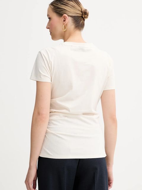 BOSS t-shirt bawełniany damski kolor beżowy 50550324