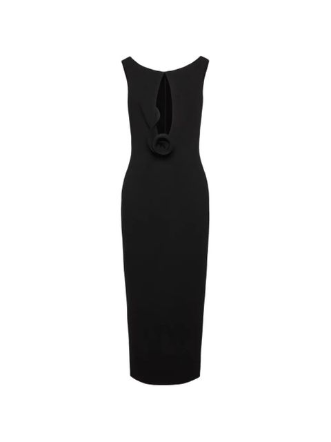 Magda Butrym flower-appliqué midi dress - Black - zdjęcie produktu nr 1
