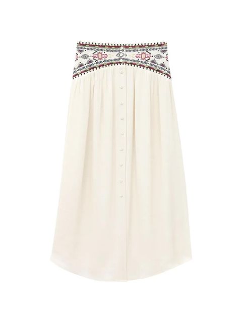 Ba&Sh Tilana embroidered buttoned skirt - Neutrals - zdjęcie produktu nr 1