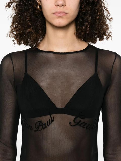 Jean Paul Gaultier flocked-logo T-shirt - Black