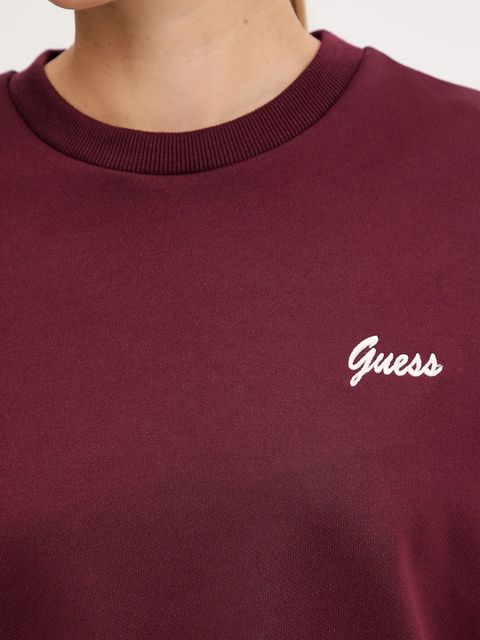 Guess bluza FABIA damska kolor bordowy z aplikacją V5BQ03 KCX22