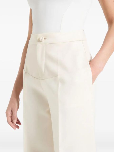 Manière De Voir Blanche faux leather-panel tailored trousers - White