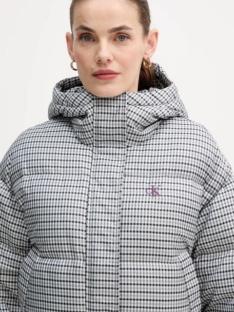 Calvin Klein Jeans kurtka puchowa kolor szary zimowa LV044D516G