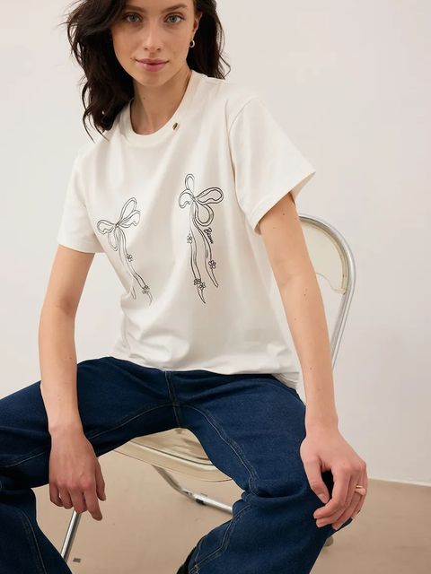 Bizuu t-shirt BOW damski kolor kremowy BOW KREMOWY