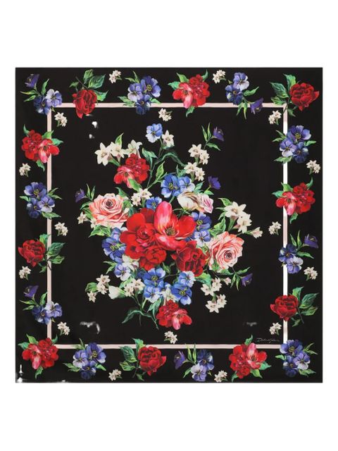 Dolce & Gabbana floral-print scarf - Black - zdjęcie produktu nr 1