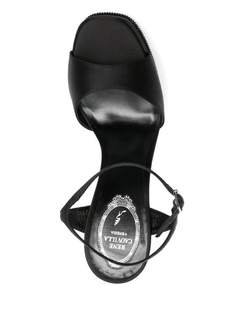 René Caovilla 150mm embellished platform sandals - Black