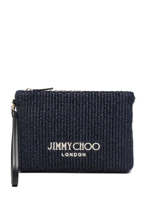 Jimmy Choo woven logo-print clutch bag - Blue - zdjęcie produktu nr 1