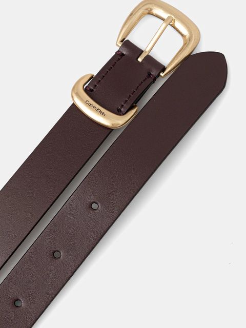 Calvin Klein pasek skórzany damski kolor bordowy LV04K7012G