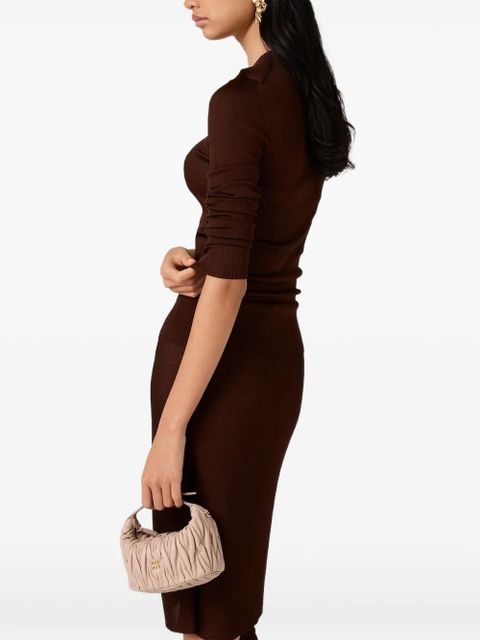 Miu Miu ribbed long-sleeve T-shirt - Brown