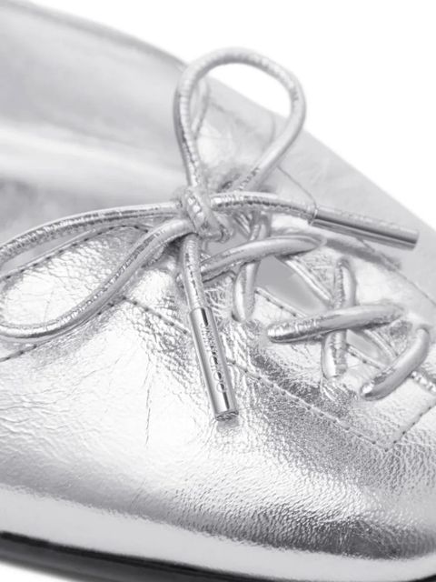 Jimmy Choo Scarlett lace-up bow ballerina flats - Silver - zdjęcie produktu nr 2