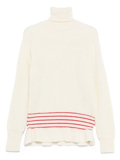Chloé ribbed turtleneck stripe-detail sweater - Neutrals - zdjęcie produktu nr 1