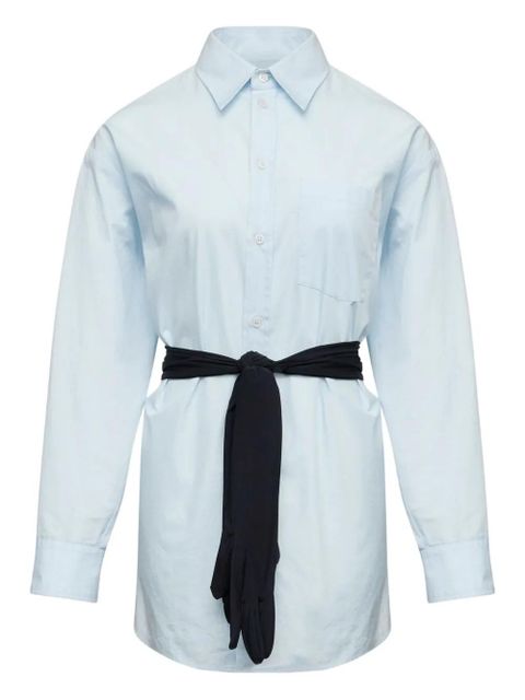 MM6 Maison Margiela long-sleeved tie shirt - Blue - zdjęcie produktu nr 1