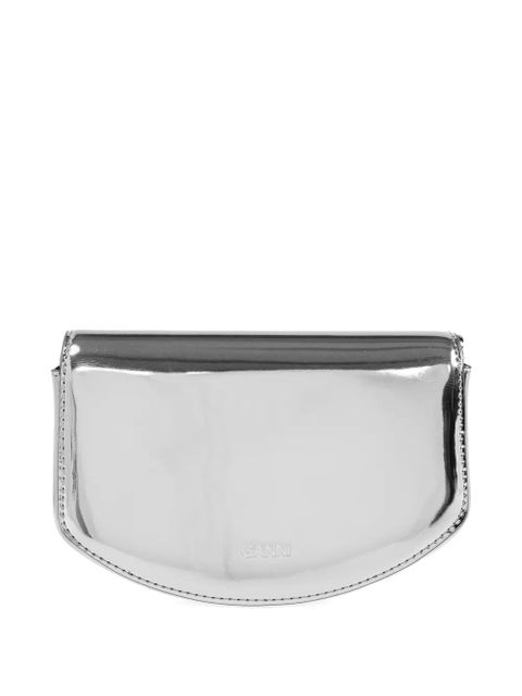 GANNI metallic-effect clasp chain mini bag - Grey