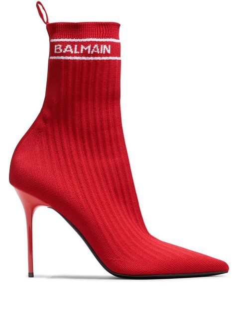 Balmain Skye 95mm ankle boots - Red - zdjęcie produktu nr 1