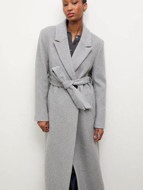 Answear Lab płaszcz wełniany kolor szary przejściowy dwurzędowy