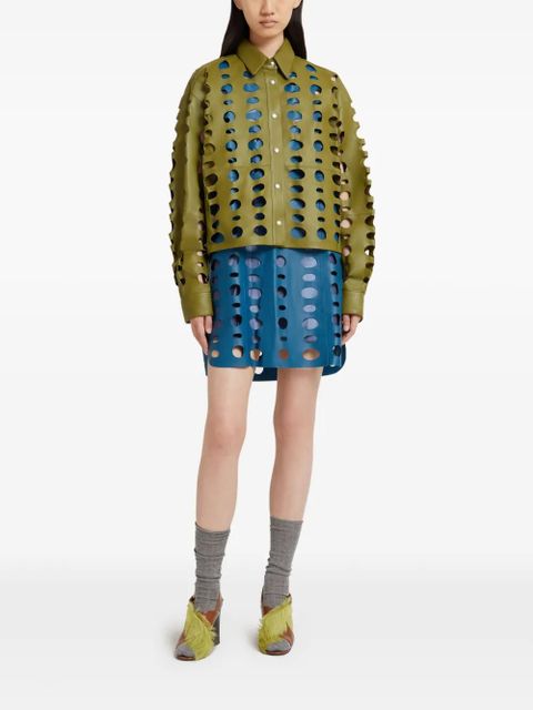 Marni cut-out leather shirt - Green
