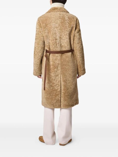 Tod's button shearling coat - Neutrals