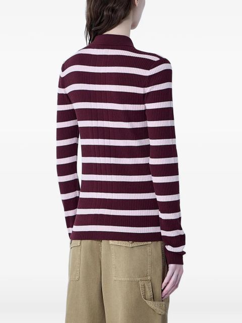 Moncler striped ribbed cardigan - Red