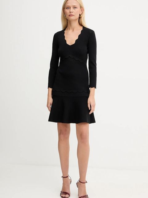 Twinset sukienka kolor czarny mini rozkloszowana 252TP3041