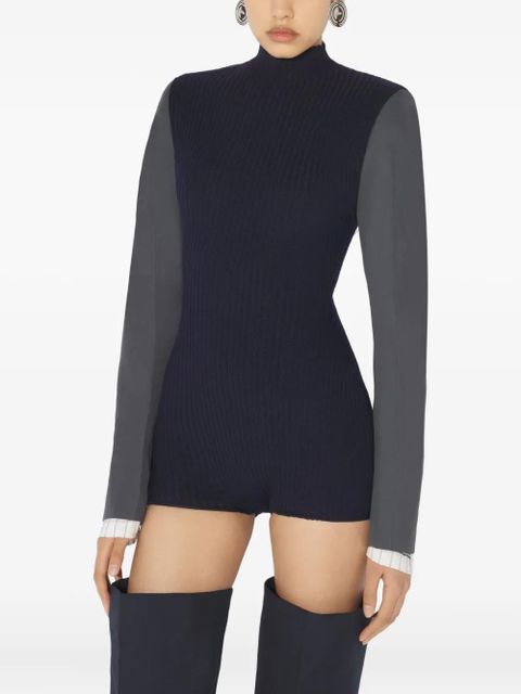 Jean Paul Gaultier ribbed long-sleeve bodysuit - Blue