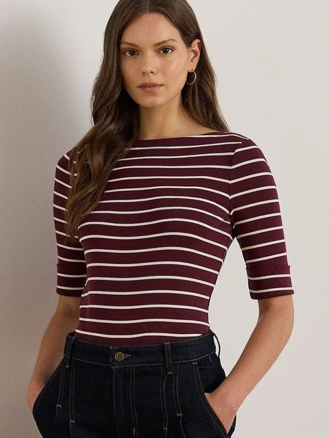 Lauren Ralph Lauren longsleeve damski kolor bordowy 200P03723 - zdjęcie produktu nr 1