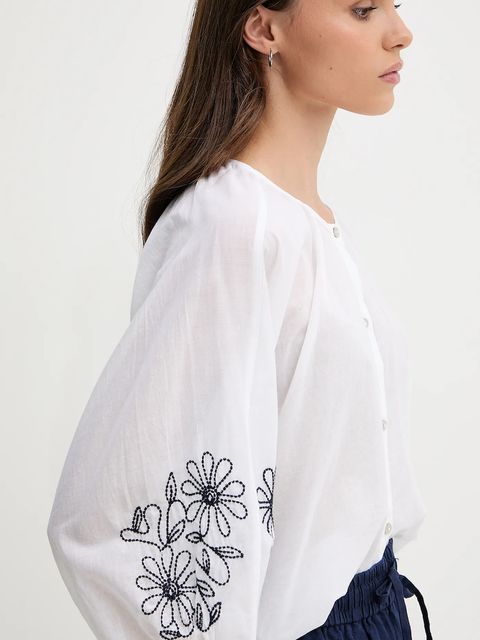 United Colors of Benetton koszula bawełniana damska kolor biały regular 5VZCDQ0BN