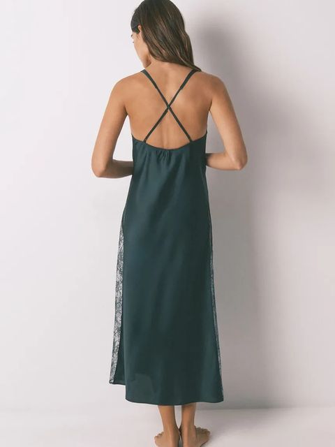 women'secret koszulka nocna damska kolor zielony satynowa 3412915 - zdjęcie produktu nr 2