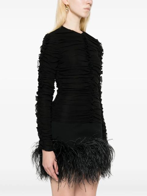 Magda Butrym ruched silk-blend top - Black