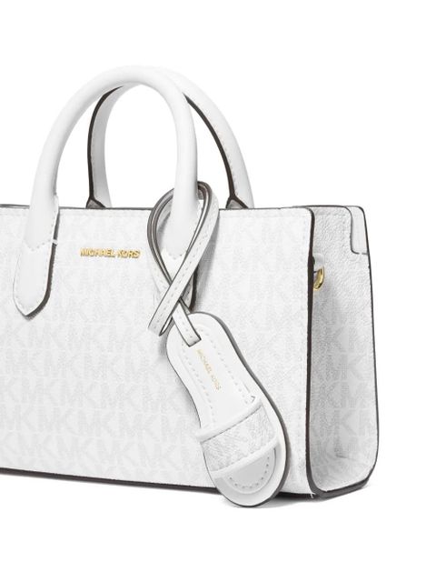 Michael Kors Slide logo-print bag charm - White