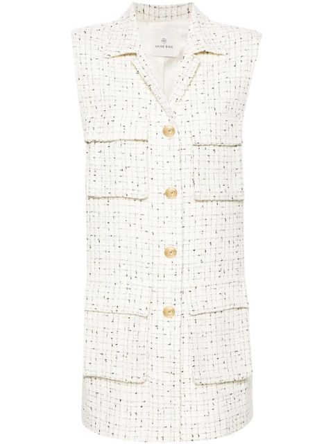 ANINE BING single-breasted tweed gilet - Neutrals - zdjęcie produktu nr 1