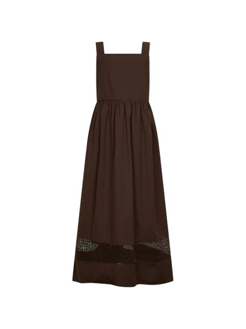 Weekend Max Mara lace-insert gathered maxi dress - Brown - zdjęcie produktu nr 2