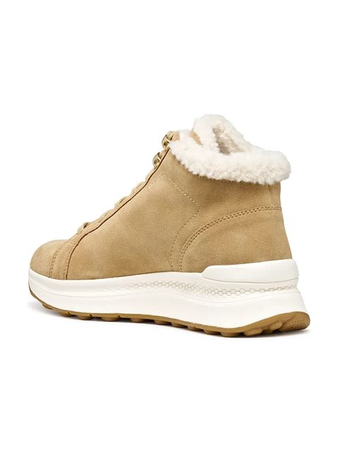 Geox botki D SPHERICA ACTIF X2 damskie kolor beżowy na płaskim obcasie lekko ocieplone D56WPA 00022 C5010