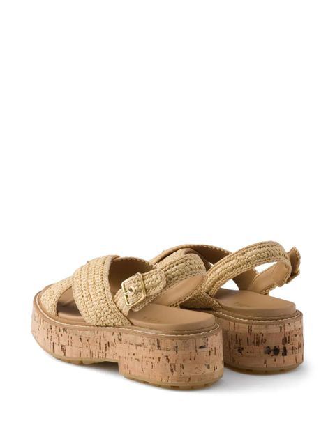 Prada crochet-strap sandals - Neutrals