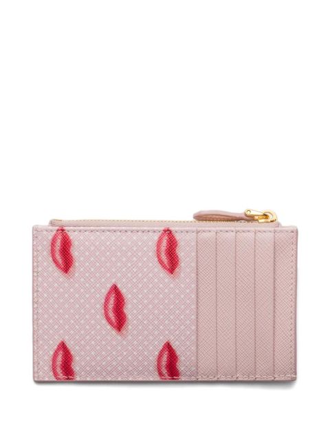 Prada saffiano leather card holder - Pink