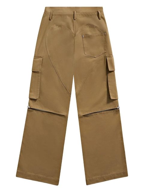 AREA crystal-embellished cargo pants - Brown