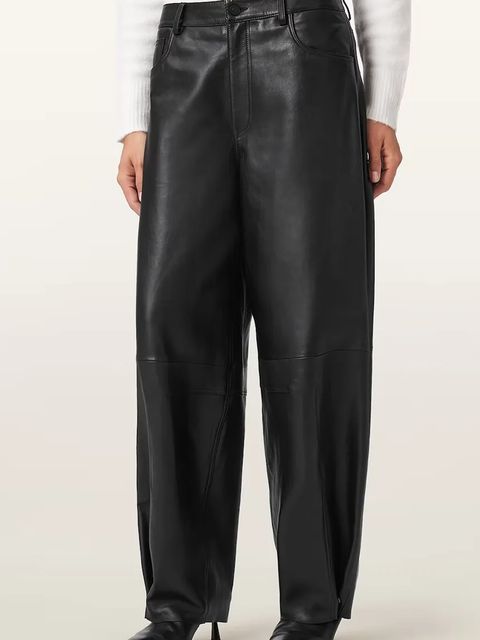 AllSaints spodnie skórzane JETT