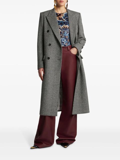 ETRO tulle and jacquard velvet top - Blue