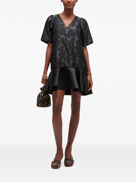 GANNI ruffled mini dress - Black - zdjęcie produktu nr 2