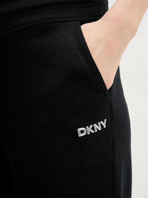 Dkny spodnie dresowe damskie kolor czarny gładkie DP6P3794