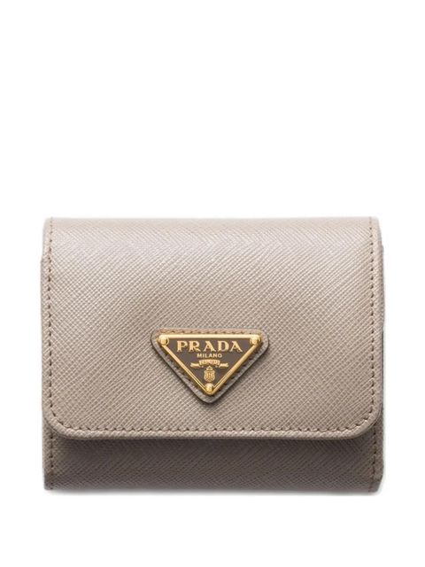 Prada triangle-logo saffiano leather wallet - Neutrals - zdjęcie produktu nr 1